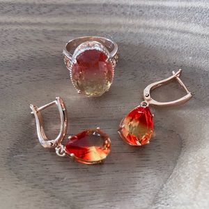 Topaz Ring and Earrings Set
